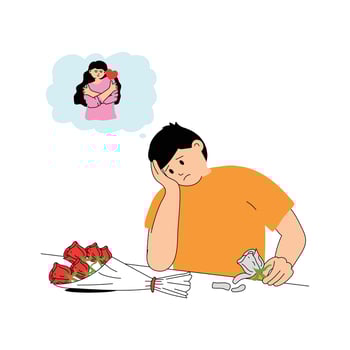 Trendy flat illustration of missing someone, miss you flat vector