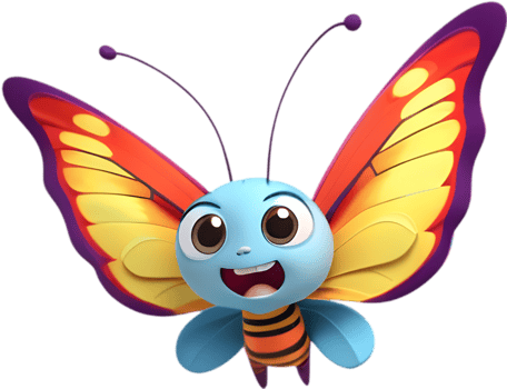 Charming Cartoon Butterfly Clipart for Branding. . png