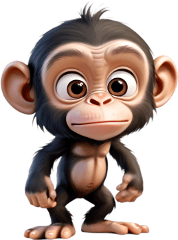 Cheerful Chimpanzee Clipart for Flyers. . png