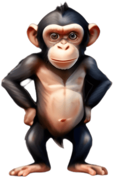 Adorable Chimpanzee Clipart for Social Media. . png