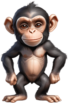 Playful Chimpanzee Clipart for Teachers. . png