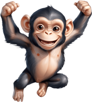 Adorable Chimpanzee Illustrations for Projects. . png