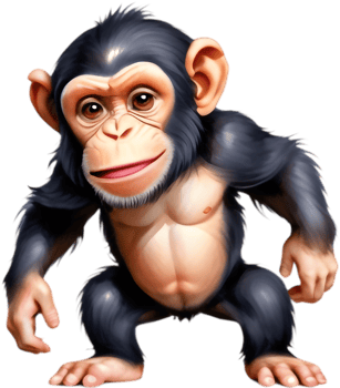 Vibrant Chimpanzee Clipart for Designs. . png