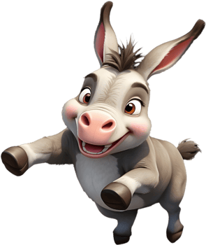 Animated Cartoon Donkey Clipart for Websites and Blogs. . png