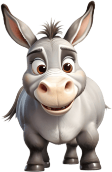 Colorful Cartoon Donkey Clipart for Packaging and Labels. . png