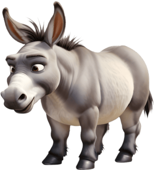Vibrant Cartoon Donkey Clipart for Posters and Flyers. . png