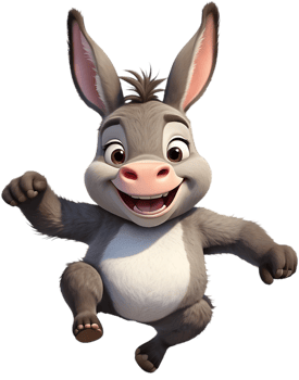 Playful Cartoon Donkey Clipart for Educational Resources and Learning Materials. . png