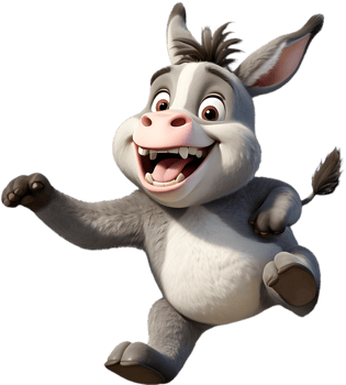 Engaging Cartoon Donkey Clipart for Social Media and Digital Content. . png