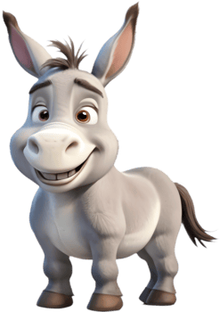 Expressive Cartoon Donkey Clipart for Presentations and Slideshows. . png