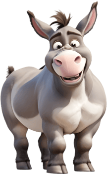 Animated Cartoon Donkey Clipart for Websites and Blogs. . png