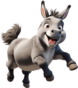 Colorful Cartoon Donkey Clipart for Packaging and Labels. . png