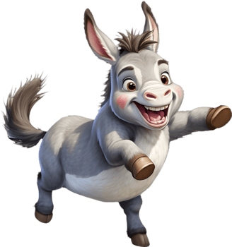 Cute Cartoon Donkey Clipart for Embroidery and Cross-Stitch Patterns. . png