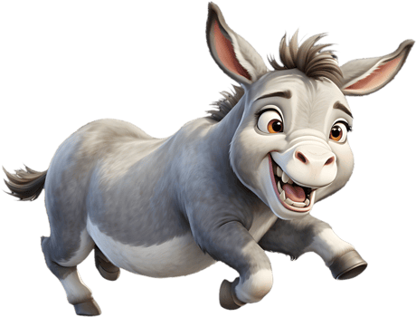 Animated Cartoon Donkey Clipart for Websites and Blogs. . png