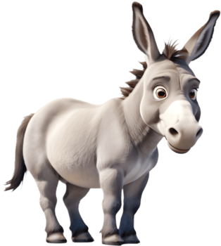 Vibrant Cartoon Donkey Clipart for Posters and Flyers. . png
