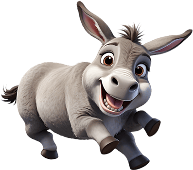 Playful Cartoon Donkey Clipart for Greeting Cards and Invitations. . png