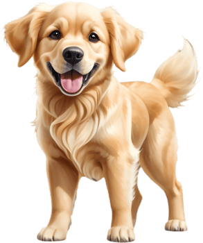 Golden Retriever Clipart for Fun Greeting Cards. . png