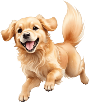 Adorable Golden Retriever Clipart for Stickers. . png