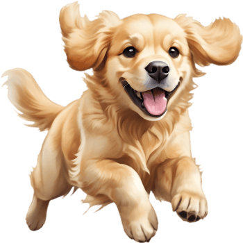 Golden Retriever Clipart for Educational Materials. . png