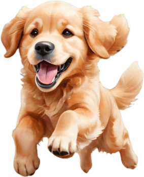 Cute Golden Retriever Clipart for Social Media. . png