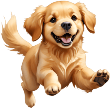 Heartwarming Golden Retriever Clipart for Gifts. . png
