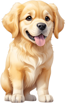 Golden Retriever Clipart, Perfect for Pet Themes. . png