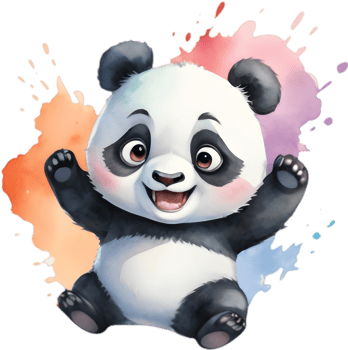 Panda Cartoon Clipart for Merchandise Design. . png