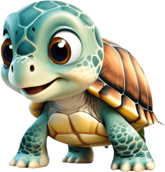 Whimsical Sea Turtle Cartoon Clipart Great for Graphic Design Projects. . png