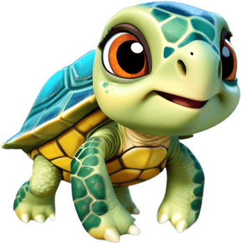 Charming Sea Turtle Cartoon Clipart Suitable for Presentations and Posters. . png
