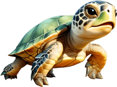 Enchanting Sea Turtle Cartoon Clipart Perfect for Presentations and Posters. . png
