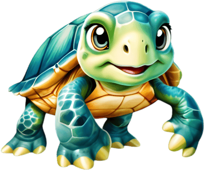 Charming Sea Turtle Cartoon Clipart Ideal for Presentations and Posters. . png