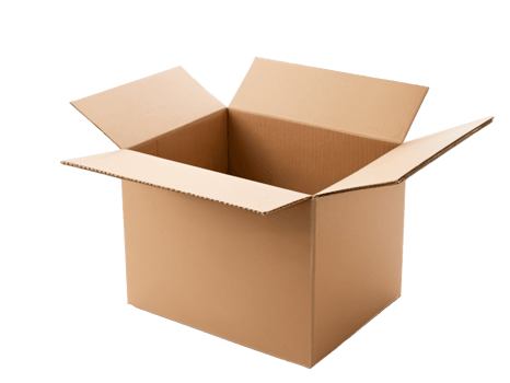 cardboard box closeup on transparent background png