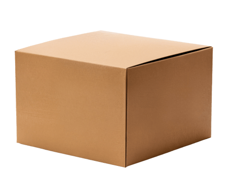 closed cardboard box closeup on transparent background png