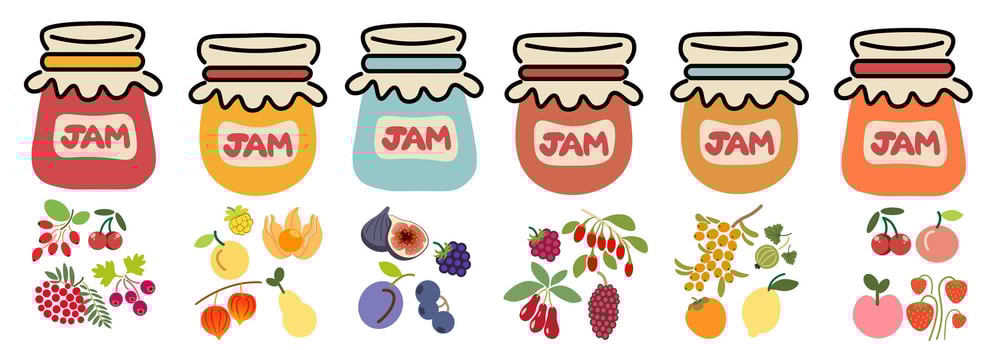 jam jars set vector