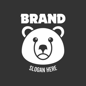 friendly bear logo vector
