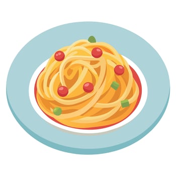 Dish of delicious carbonara spaghetti. a typical italian pasta recipe vector