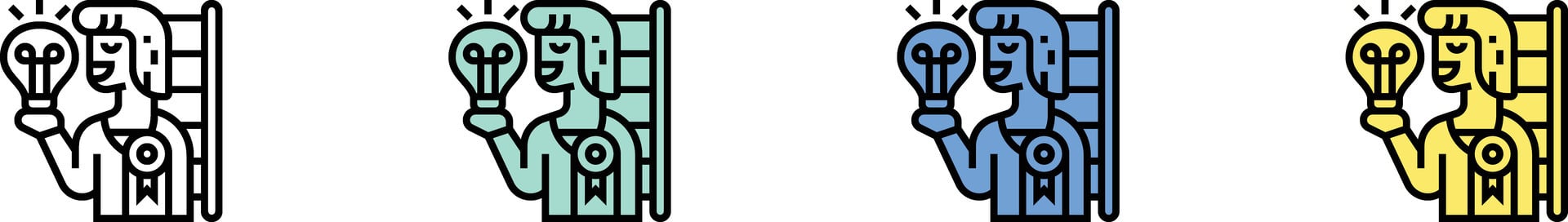 promote icon. Outline, Green, Blue and Yellow Style Design Isolated On White Background vector