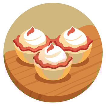 Creamy. Bacon Topped Appetizers on Rustic Wooden Background Delicious Bite-Sized Snacks vector