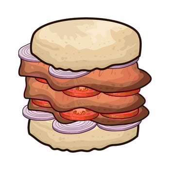 illustration of Full Meat Sandwich vector