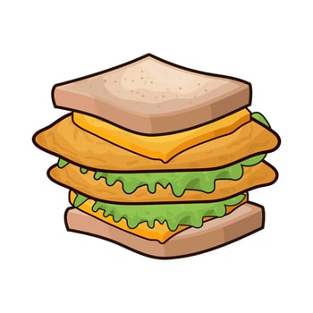 illustration of Savory Chicken Sandwich vector