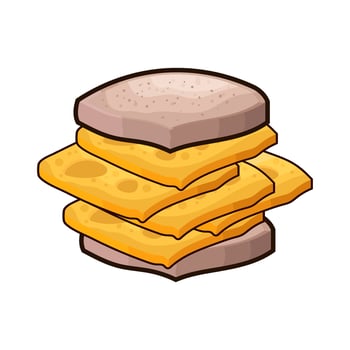 Cheese Layered Sandwich illustration vector