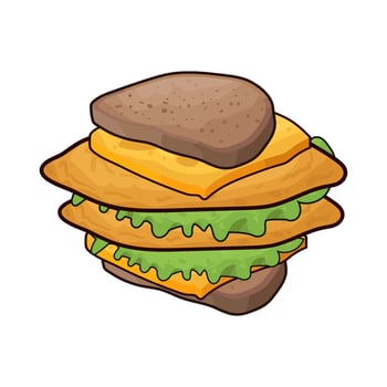 illustration of Melted Cheese Sandwich vector