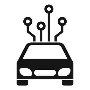 Smart car connecting to network icon showing artificial intelligence vector