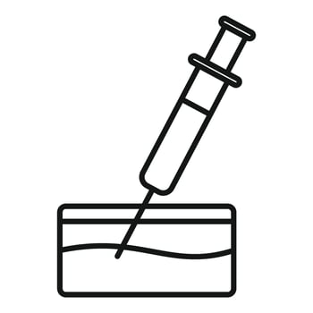 Laboratory syringe taking sample from liquid substance vector
