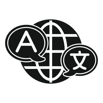 Global communication with different languages icon showing a and  letters vector
