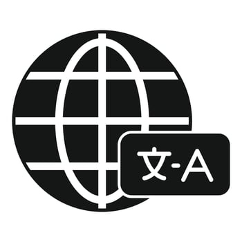 Global language translation icon showing international communication vector