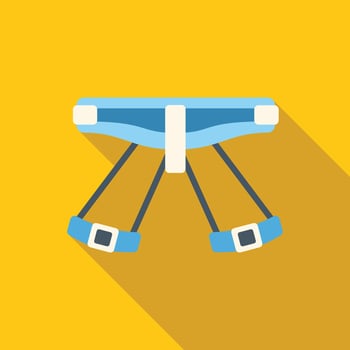Climbing harness icon showing mountaineering and equipment vector