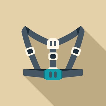 Baby harness icon showing secure straps for carrying child vector