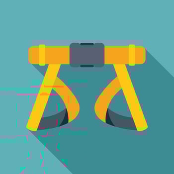 Climbing harness keeping you safe while climbing high mountains vector