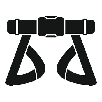 Climbing harness icon showing safety gear for mountaineering vector