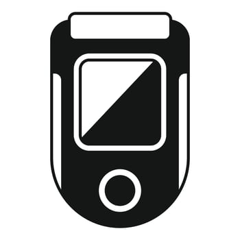 Black and white icon of a blood glucose meter showing blood sugar level vector